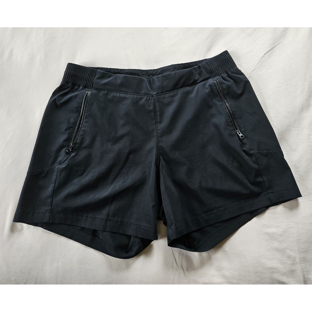 Columbia PFG Shorts Womens L Black Omni-Shade Zip Pocket Fishing